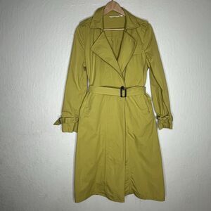 Soft Surroundings Brixton Mustard Yellow Belted Trench Coat Women’s SZ M FLAW